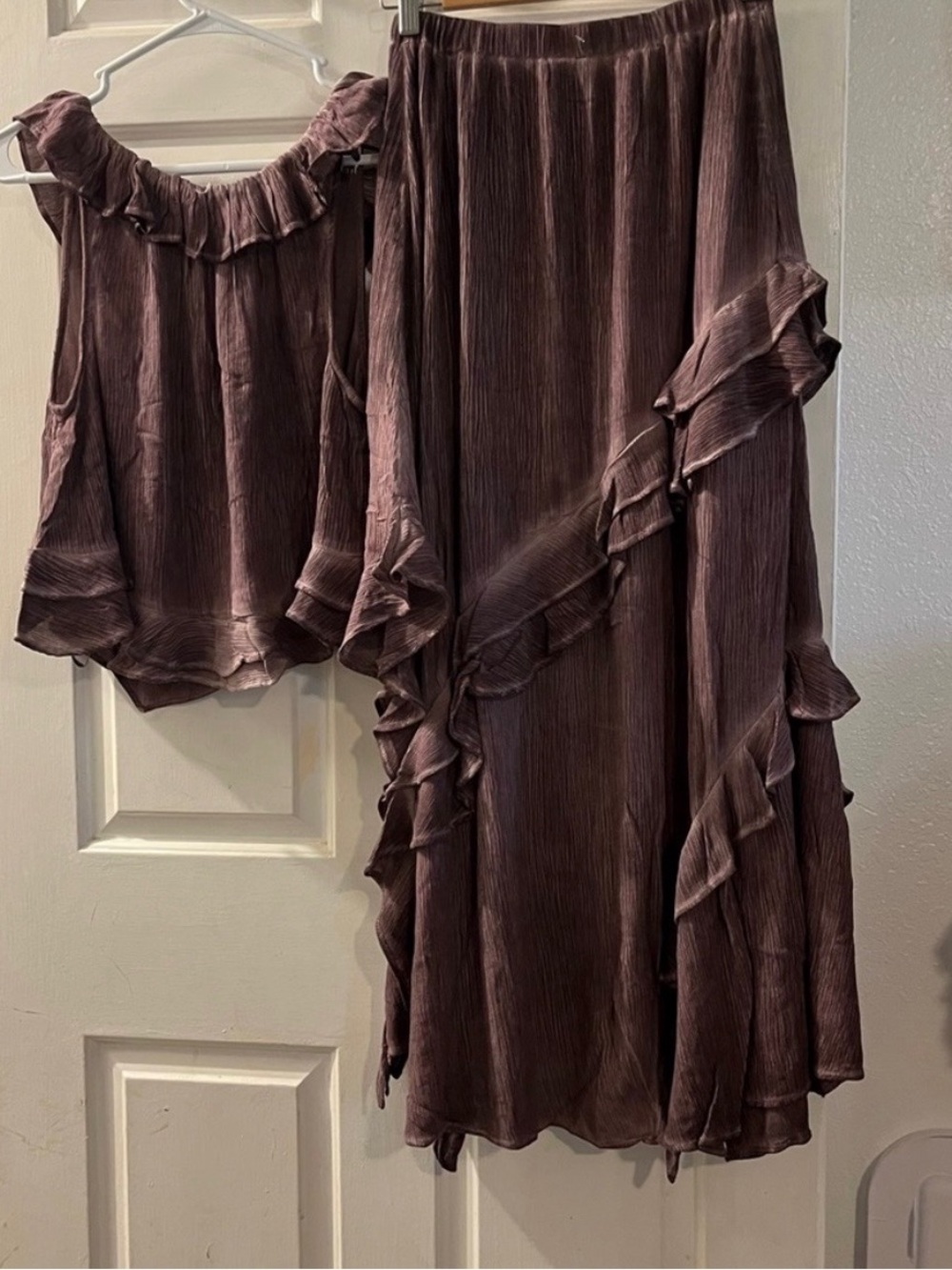 Free People Mauve Ruffled Maxi Skirt Set - Picture 2 of 2